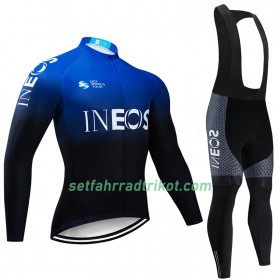 Radbekleidung Radtrikot Langarm + Lang Trägerhose 2019 TEAM INEOS N002